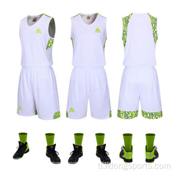 Wholesale Youth Basketball Jersey Design Kulay Puti